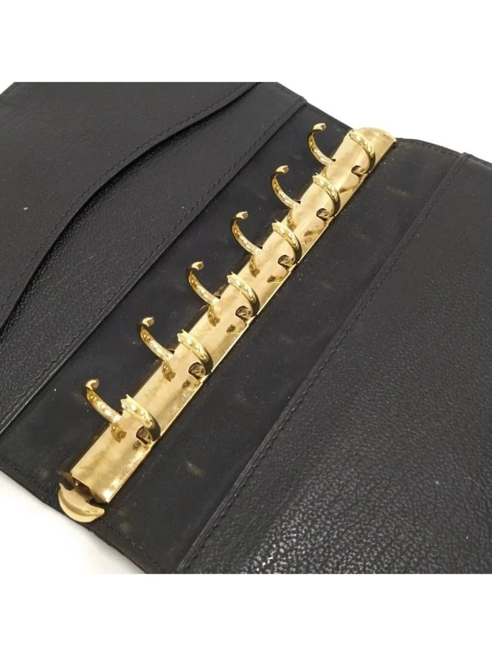 Chanel Notebook Cover CC Logo Gold Leather Black Agenda